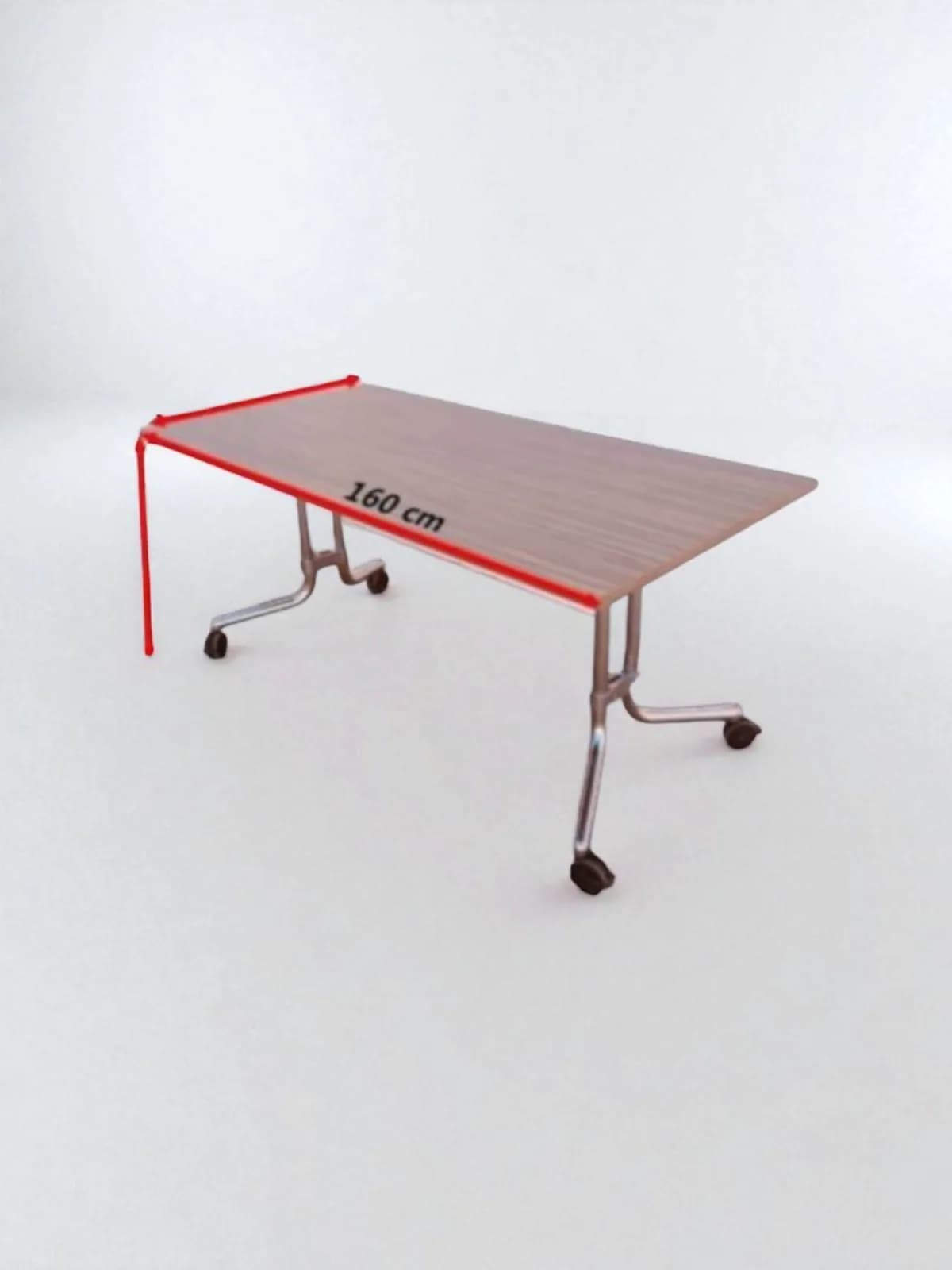 TABLE PLIANTE A ROULETTE König Neurath 160x80cm — vue 2