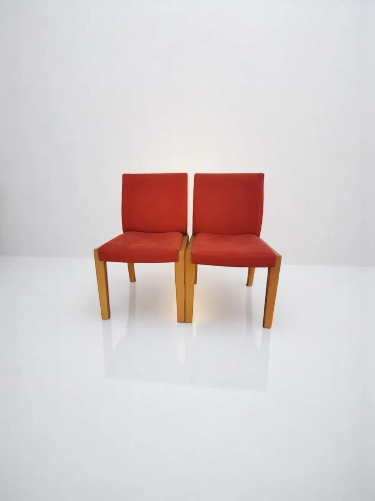 Chaise de réception en chêne et velours Vintage — vue 5