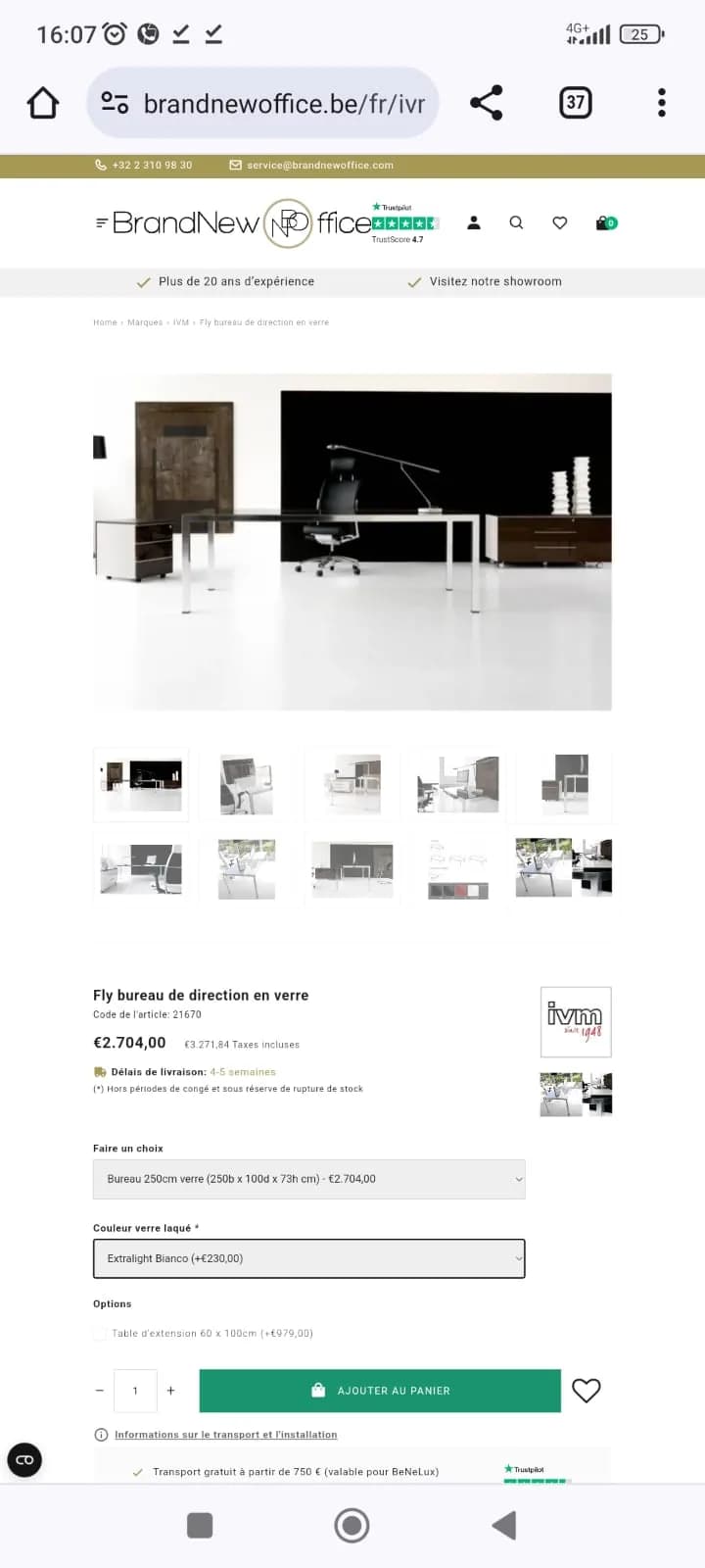 Table de réunion collection Fly 240x120cm — vue 5
