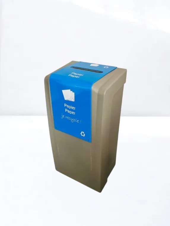 Poubelle tri PVC Green Office papier bleu — vue 2