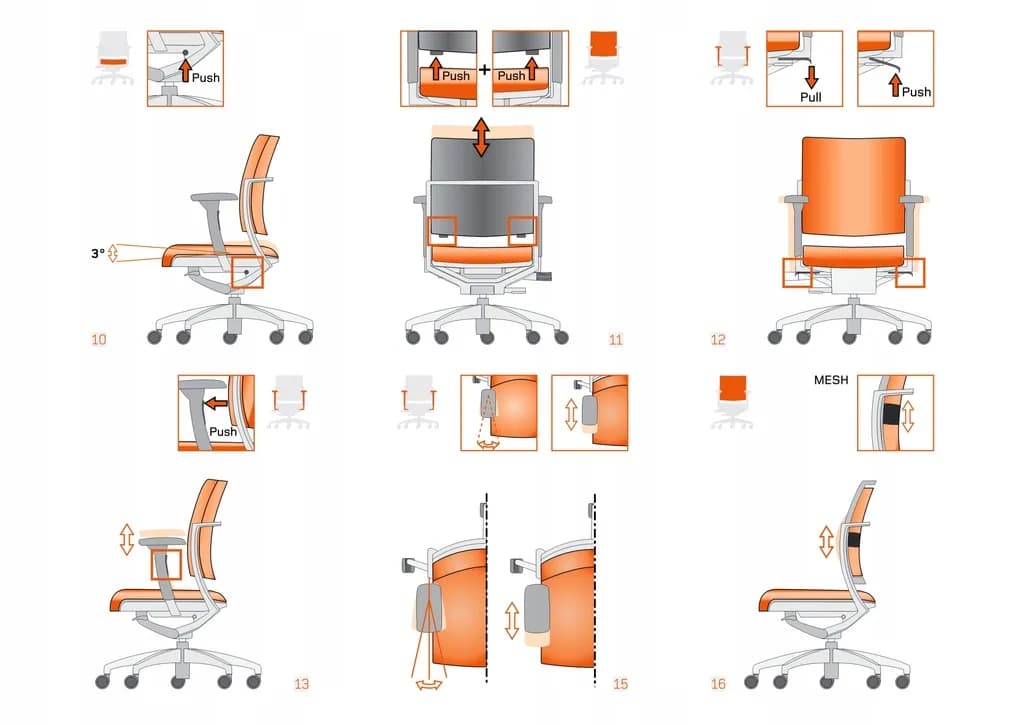 Fauteuil ergonomique Magencia sitage résille promo — vue 4