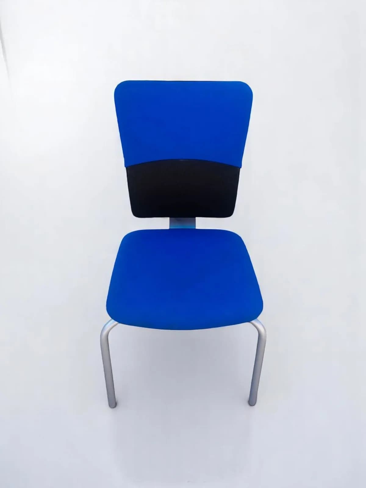 Chaise Visiteur Steelcase 4 Pieds en Tissu Bleu