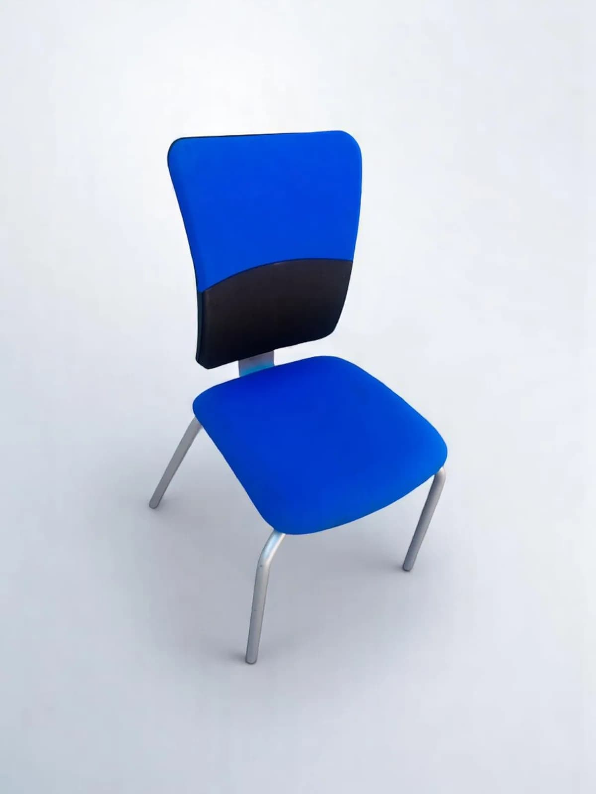 Chaise Visiteur Steelcase 4 Pieds en Tissu Bleu — vue 2