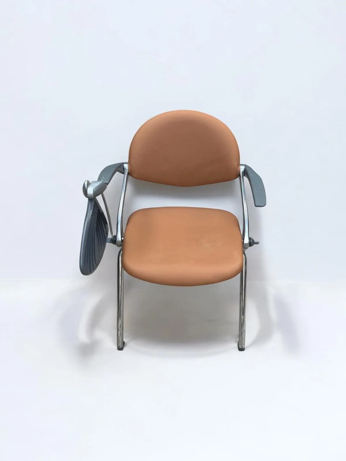 Chaise avec tablette école conférence italy simili cuir marron — vue 2