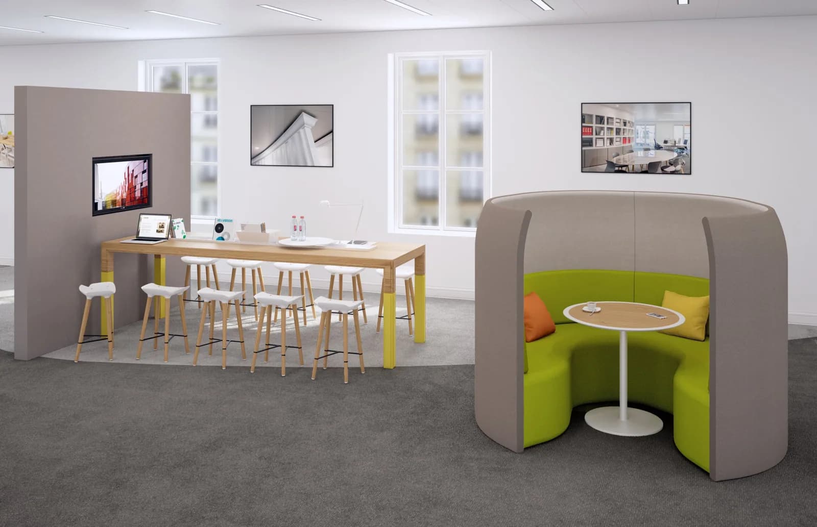 Espace travail alcôve acoustique Pentagone Cider — vue 3