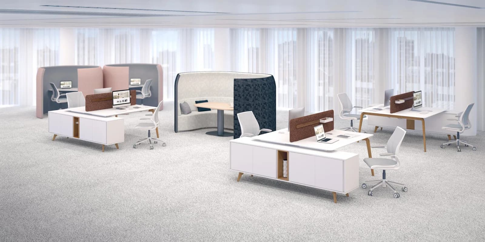Espace travail alcôve acoustique Pentagone Cider — vue 4