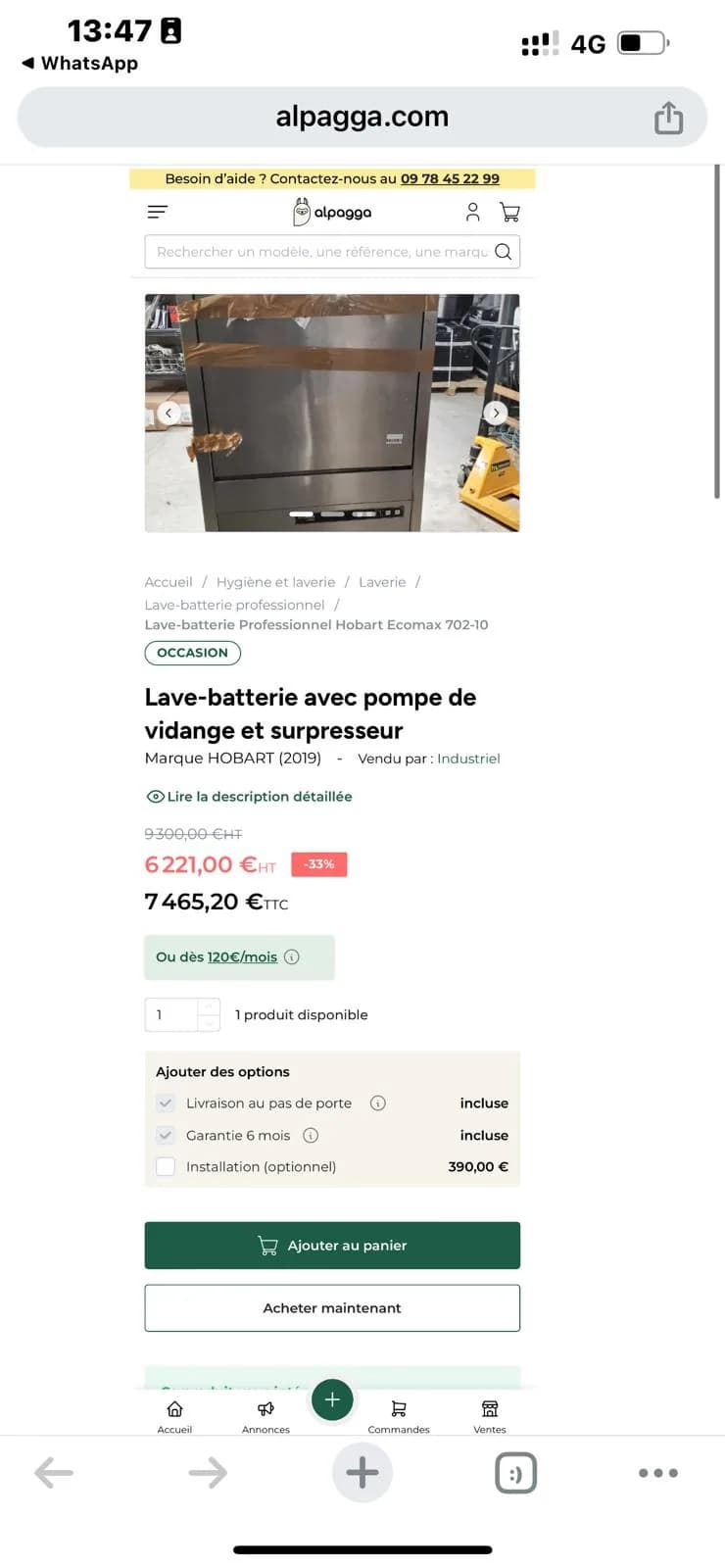 Lave batterie vaisselle pro Hobart Ecomax 702 restauration — vue 7