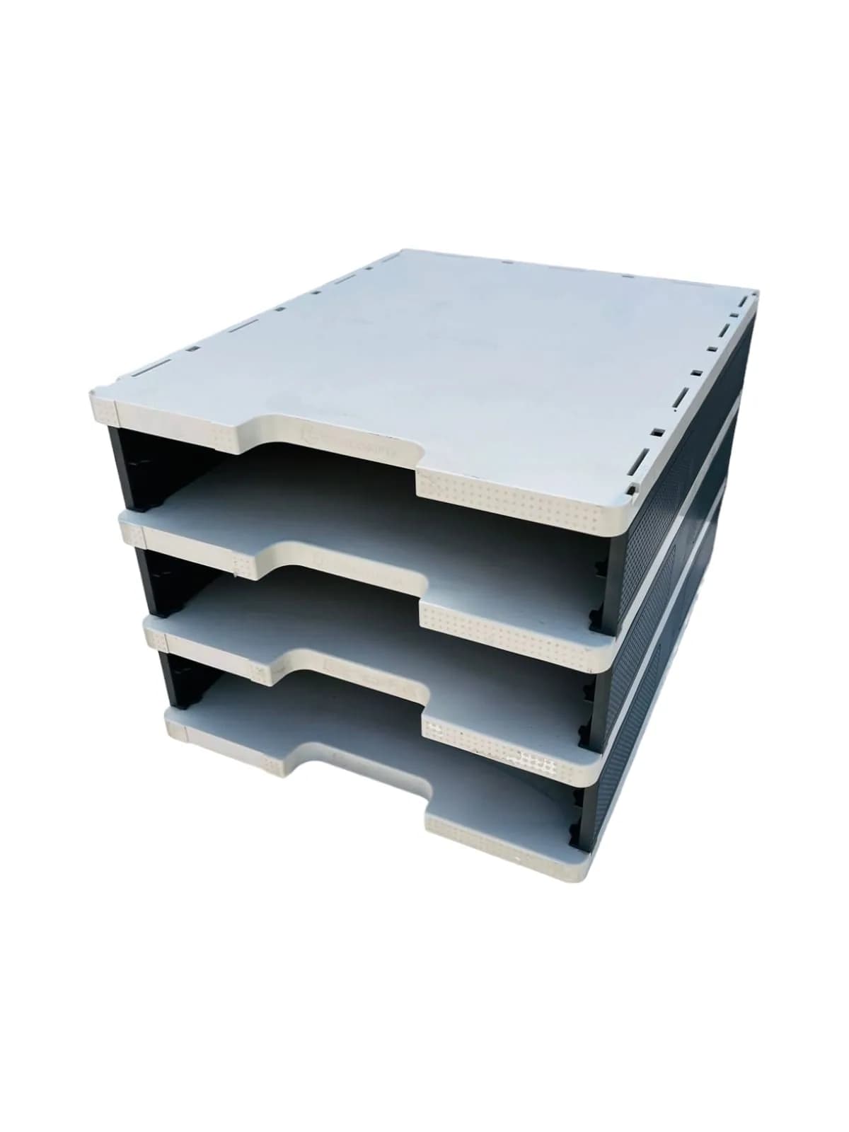 Module de rangement 3 tiroirs ouverts Modulo Ecogris — vue 2