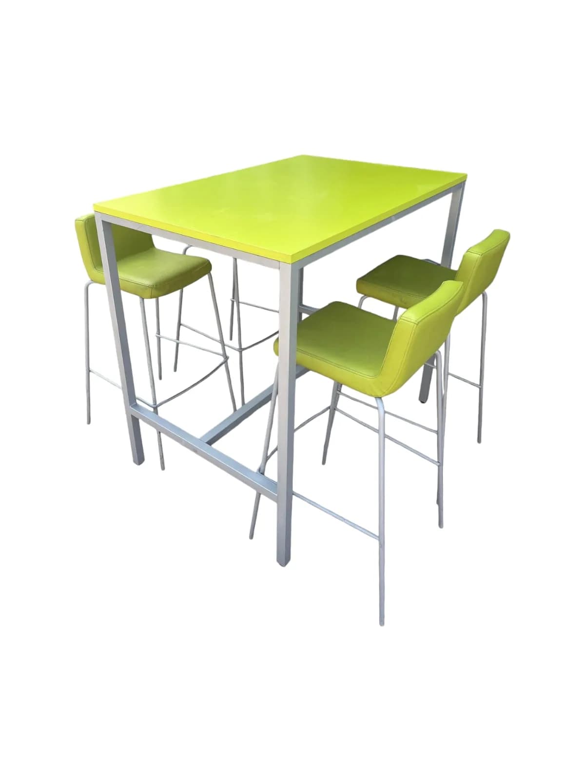 Table Haute Loki avec 4 Chaises - Finition Verte