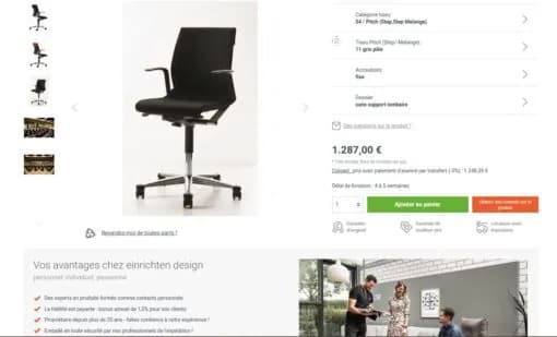 Chaise à roulettes Wilkhahn Modus – Cuir Marron — vue 5