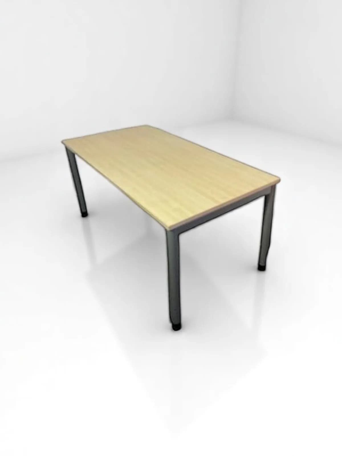 Bureau droit Haworth chêne 160x80cm passe câble — vue 2