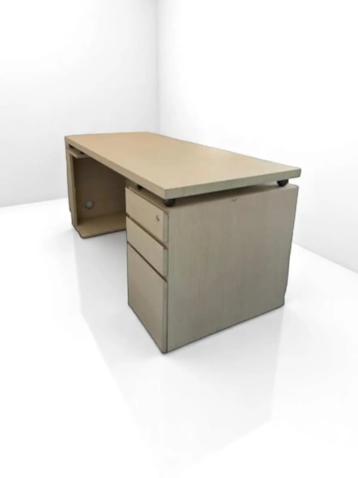 Bureau droit en bois 160x80cm avec caisson — vue 2