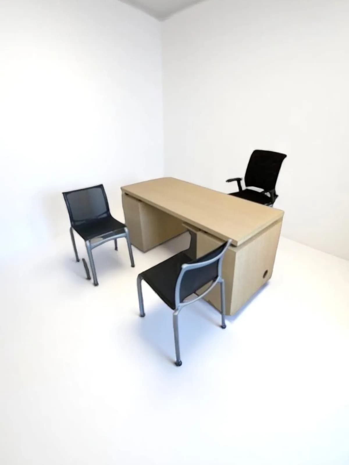 Bureau droit en bois 160x80cm avec caisson