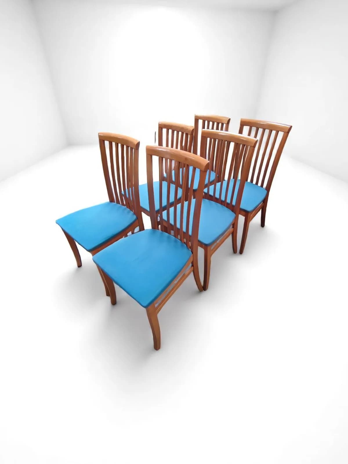 6 Chaises Vintage en Hêtre Blond Salon, réception 1960