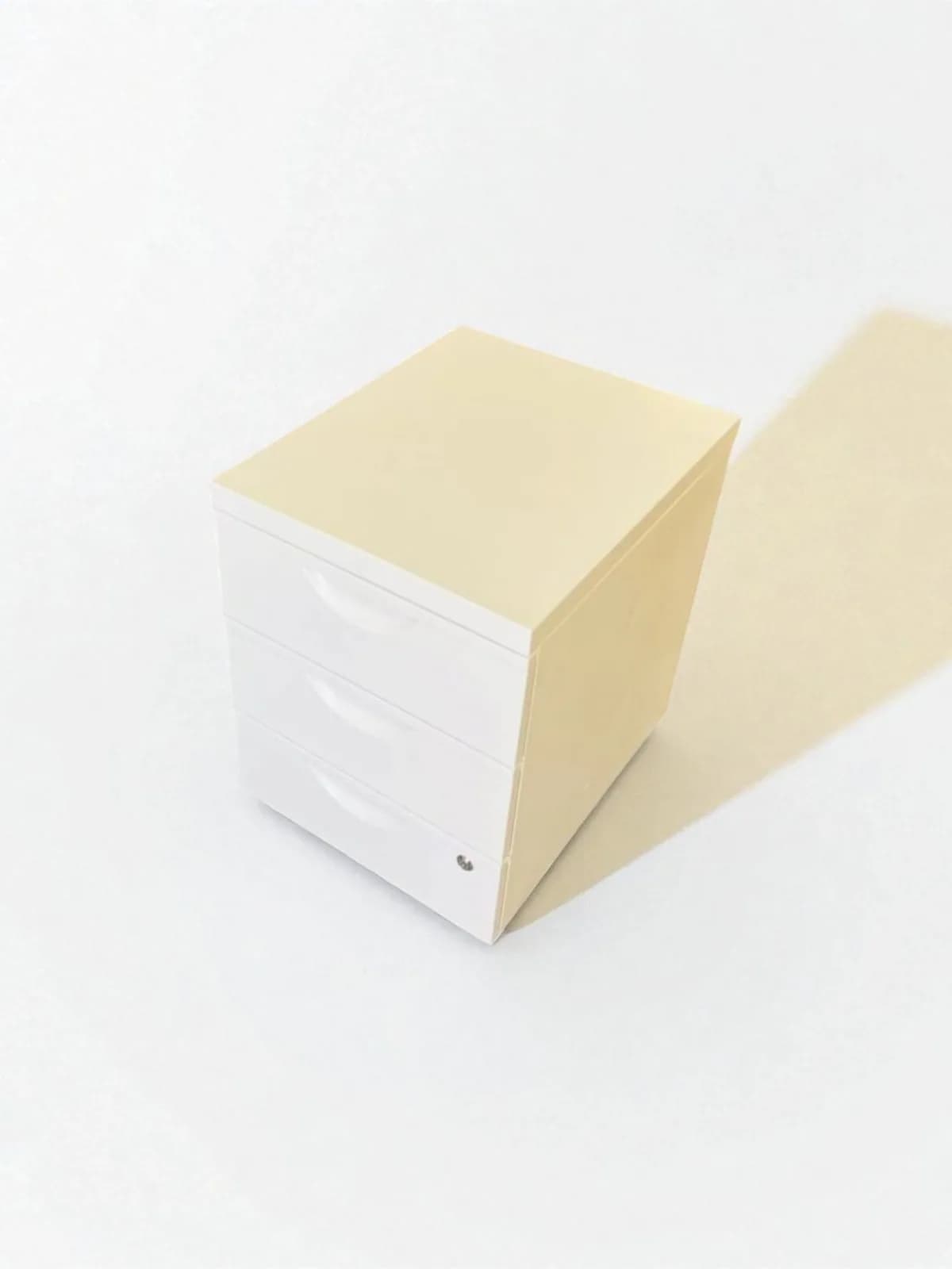 Caisson blanc à roulette 3 tiroirs métallique — vue 2