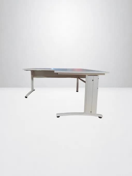 Bureau angle 160x160cm blanc avec passe câble — vue 5