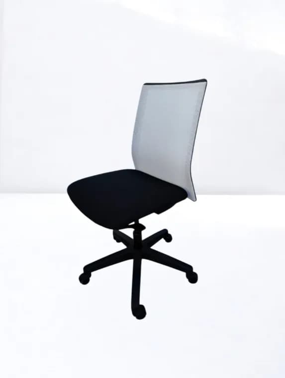 Chaise à roulette format 5 Sentis mesh blanche