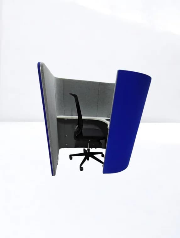 Bureau de travail individuel acoustique avec module USB — vue 3