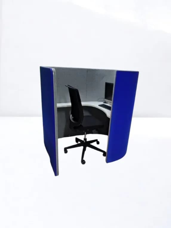Bureau de travail individuel acoustique avec module USB