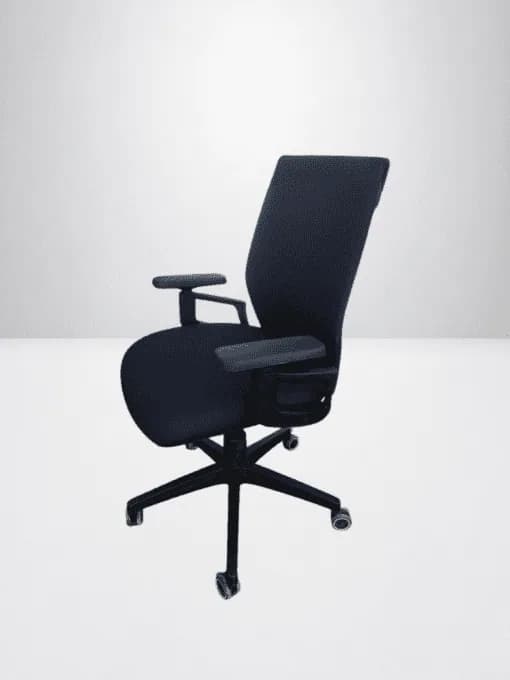 Chaise bureau office reflex accoudoir 2D noir