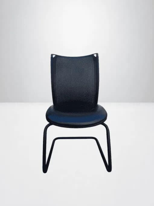 Chaise Navaille simili cuir luge noir — vue 2