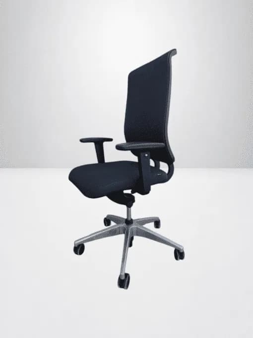 Fauteuil de bureau Girsberger Reflex noir accoudoir 2D — vue 2