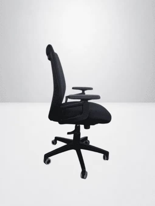 Chaise bureau office reflex accoudoir 2D noir — vue 3