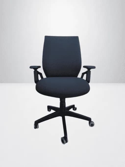 Chaise bureau office reflex accoudoir 2D noir — vue 2