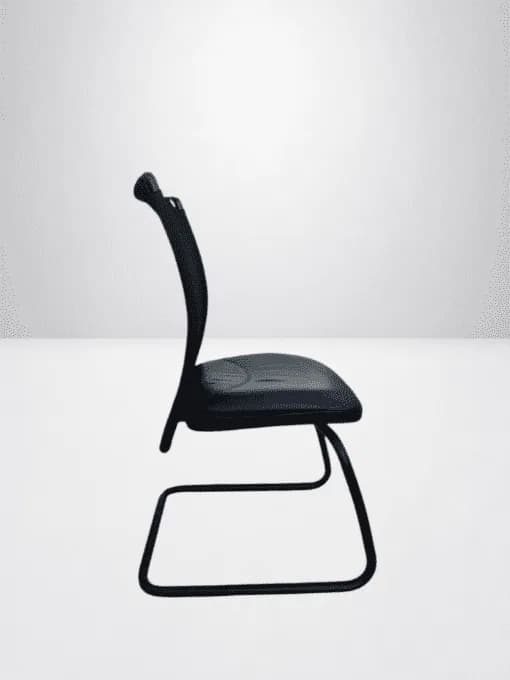 Chaise Navaille simili cuir luge noir — vue 3