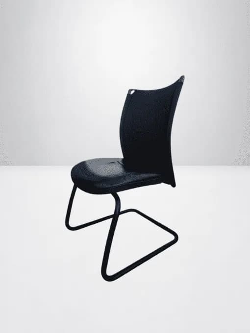Chaise Navaille simili cuir luge noir
