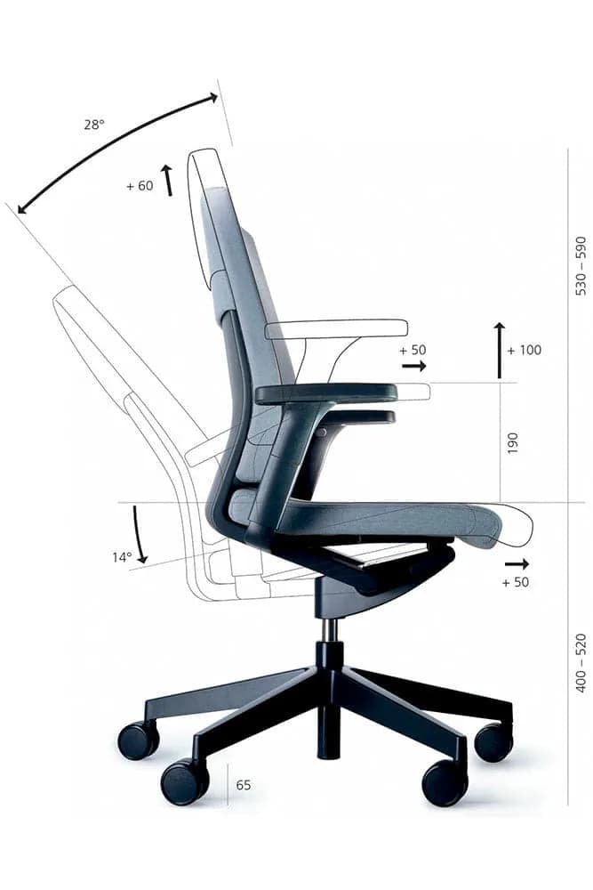 Wilkhahn NEOS ergonomique tissu noir — vue 4