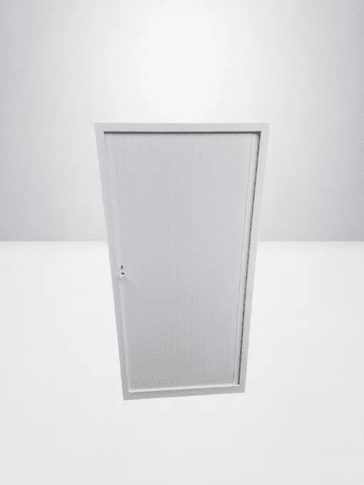 Armoire haute blanche métallique 100x200cm à rideau — vue 2