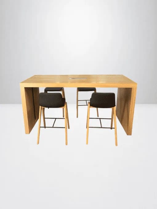 Comptoir d'accueil avec top d'accès finition chêne – 220 × 90 cm – Hauteur 110 cm — vue 4