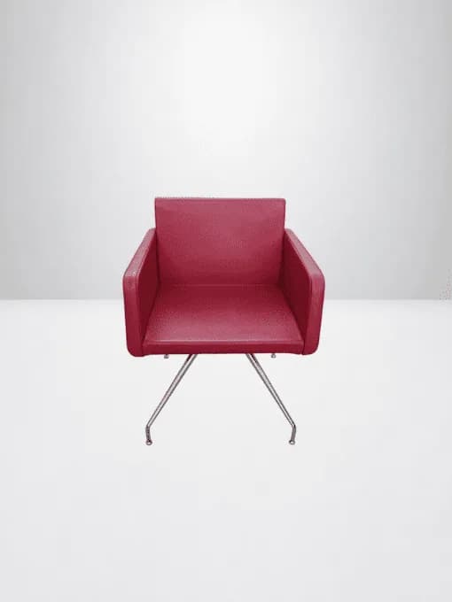 Fauteuil 1 place Magencia cuir rouge — vue 2
