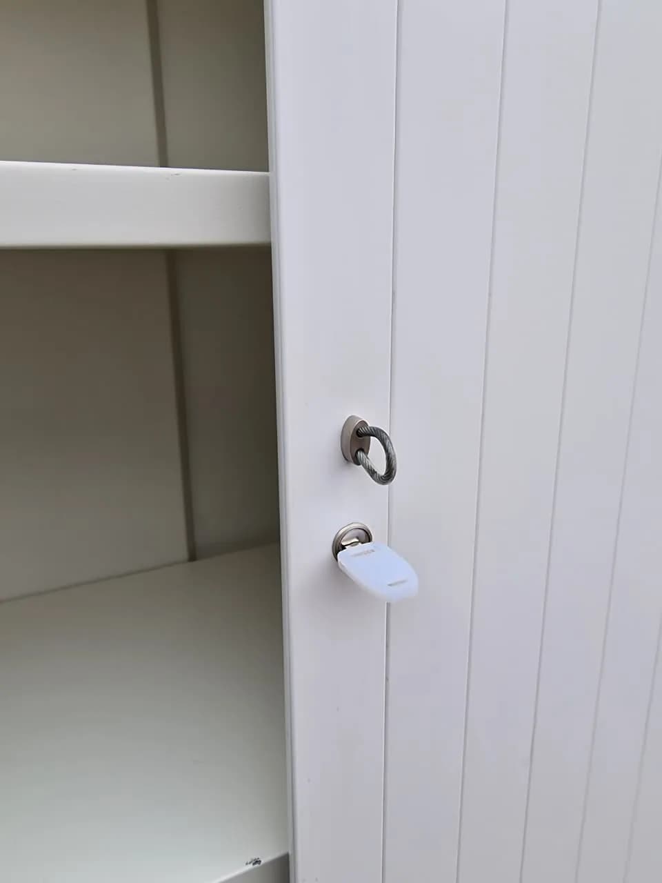 Armoire haute blanche métallique 100x200cm à rideau — vue 7