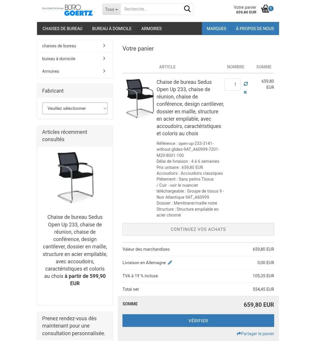 Chaise visiteur Sedus open up chromé — vue 6