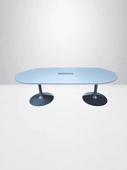 Table réunion blanche piètement tulipe Steelcase 240x120cm