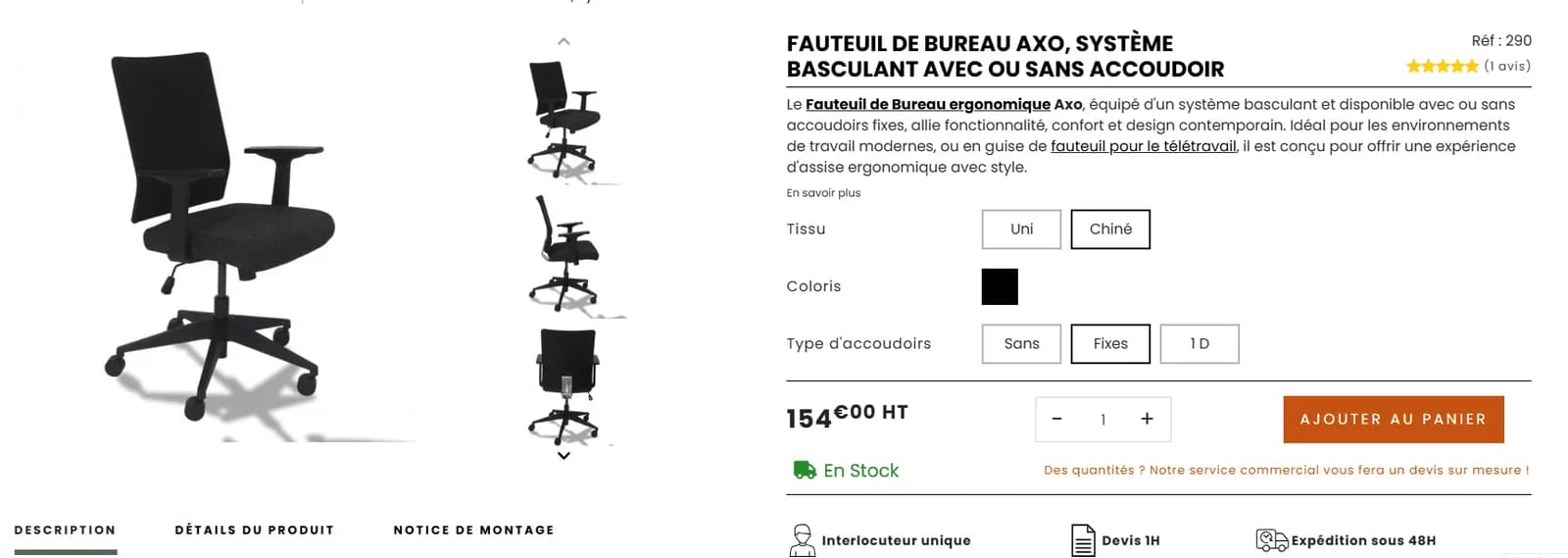 Chaise de bureau Axo — vue 4