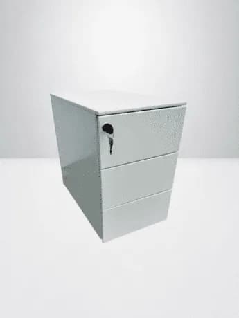 Caisson métallique blanc – 3 tiroirs
