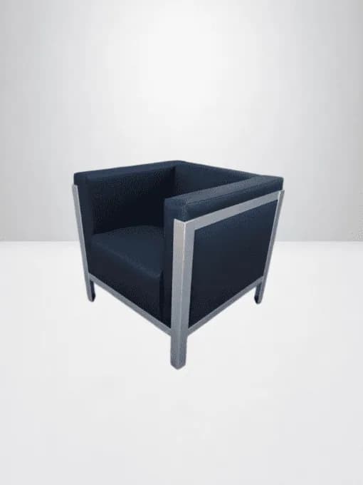 Fauteuil Tasso par Klöber en cuir noir & Acier — vue 2