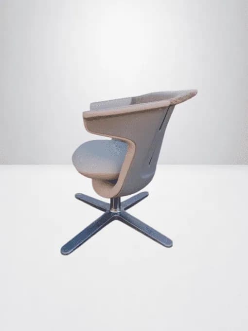 Fauteuil lounge Steelcase i2i mesh & cuir beige — vue 3