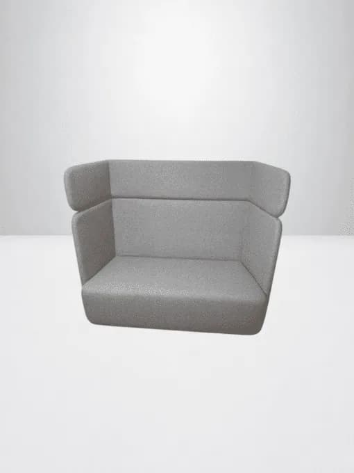 Basket Canapé avec Dossier Haut en Tissu Gris — vue 2