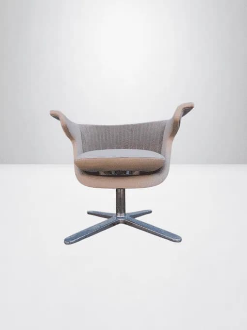 Fauteuil lounge Steelcase i2i mesh & cuir beige — vue 2
