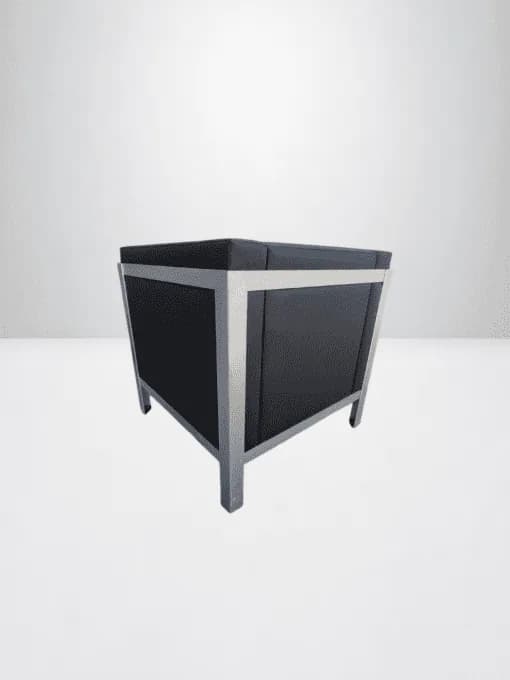 Fauteuil Tasso par Klöber en cuir noir & Acier — vue 3