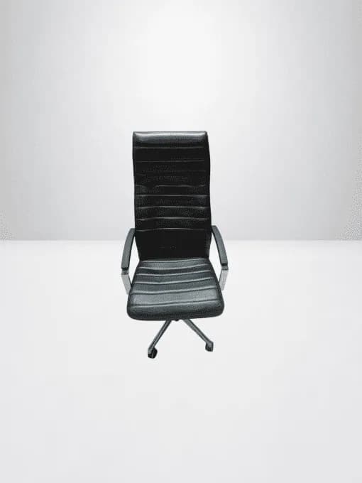 MANHATTAN│Fauteuil de direction Cuir│Noir/Chromé — vue 2