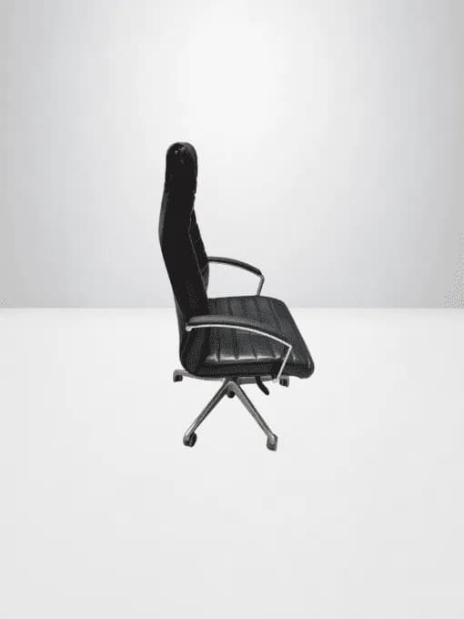 MANHATTAN│Fauteuil de direction Cuir│Noir/Chromé — vue 3