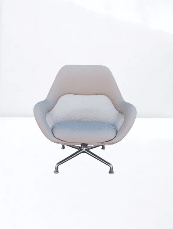 Fauteuil Pivotant Coalesse by Steelcase cuir beige