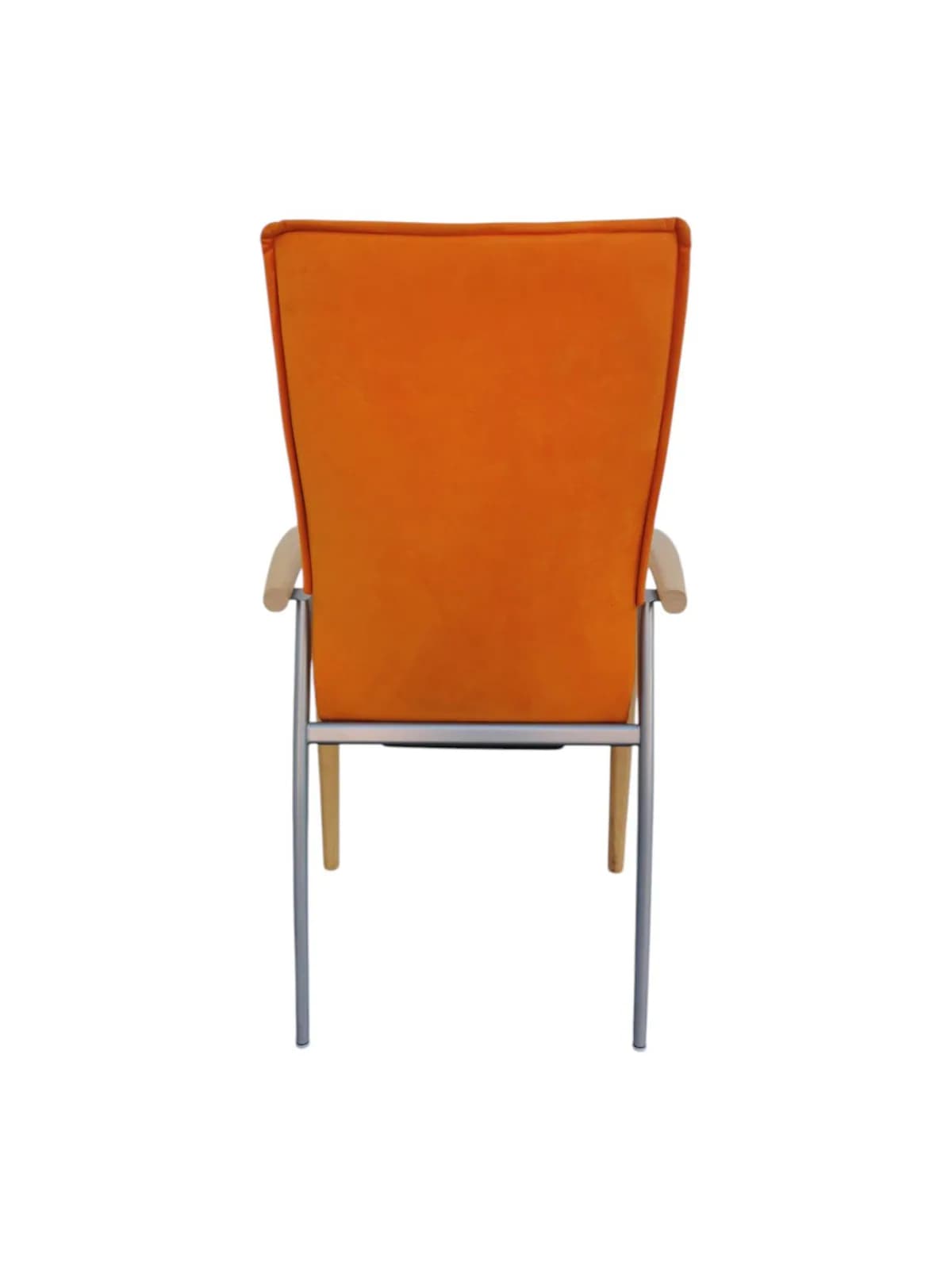 Chaise salle attente Leolux Alcantara orange & bois hêtre — vue 5