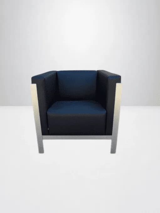 Fauteuil Tasso par Klöber en cuir noir & Acier