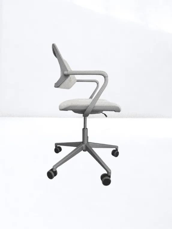 Chaise roulette Steelcase Qivi visiteur conférence Beige — vue 2